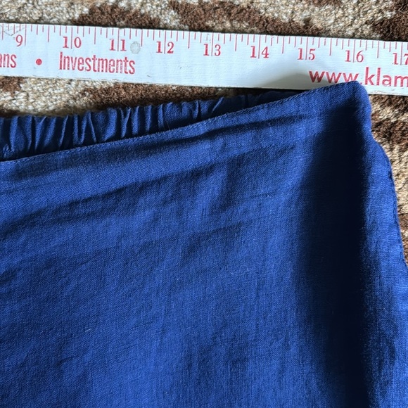 Click by Color Me Cotton 100% Linen Crop Pants Womens L blue pull on Lagenlook - Picture 9 of 9